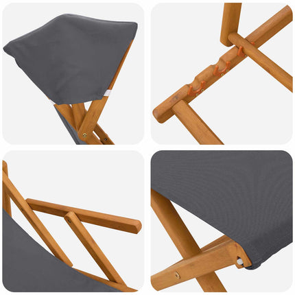 Havestol 4 pcs 3 position Massiv Eucalyptus Træ Grå