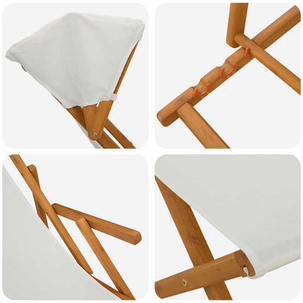Havestol 4 pcs 3 position Massiv Eucalyptus Træ Cremefarvet