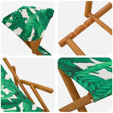 Havestol 4 pcs 3 position Massiv Eucalyptus Træ Bladmønster
