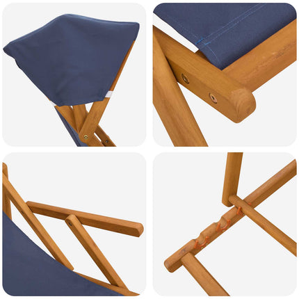 Havestol 2 pcs 3 position Massiv Eucalyptus Træ Blå