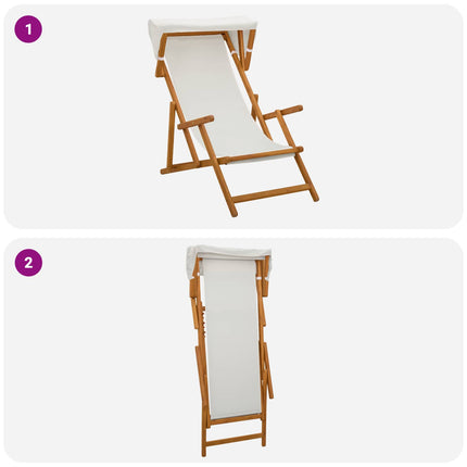 Havestol 2 pcs 3 position Massiv Eucalyptus Træ Cremefarvet