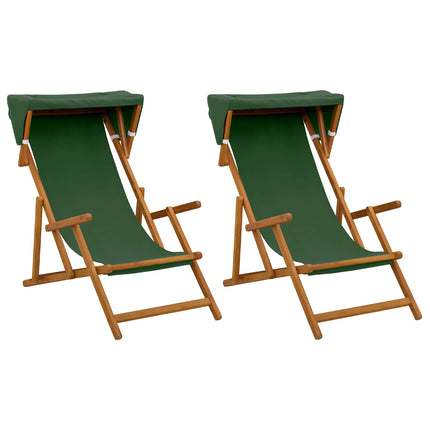 Havestol 2 pcs 3 position Massiv Eucalyptus Træ Grøn