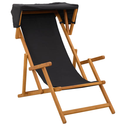 Havestol 2 pcs 3 position Massiv Eucalyptus Træ Sort