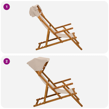Havestol 2 pcs 3 position Massiv Eucalyptus Træ Beige