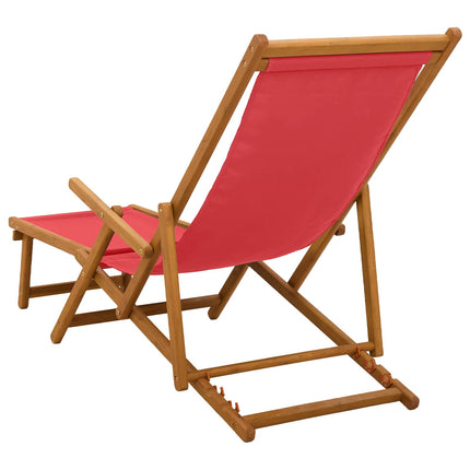 Foldestol 2 pcs 3 position Massiv Eucalyptus Træ Rød