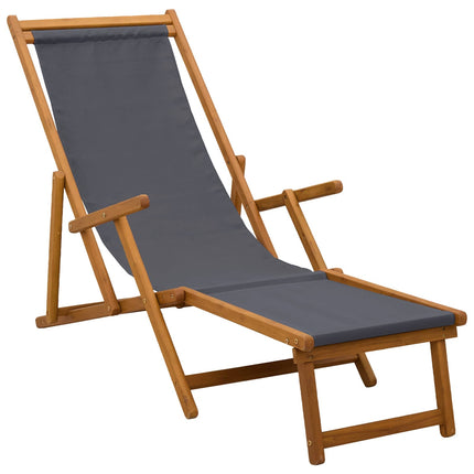 Foldestol 2 pcs 3 position Massiv Eucalyptus Træ Grå