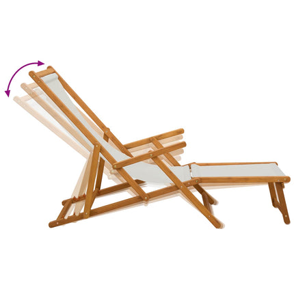 Foldestol 2 pcs 3 position Massiv Eucalyptus Træ Cremefarvet