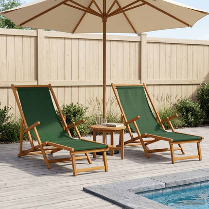 Foldestol 2 pcs 3 position Massiv Eucalyptus Træ Grøn
