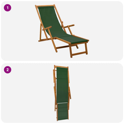 Foldestol 2 pcs 3 position Massiv Eucalyptus Træ Grøn