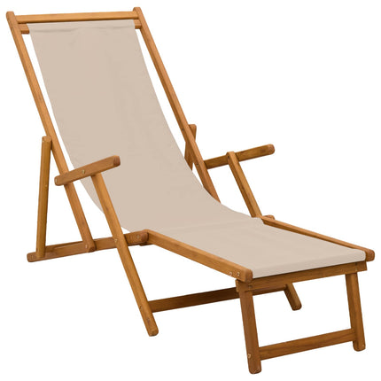 Foldestol 2 pcs 3 position Massiv Eucalyptus Træ Beige