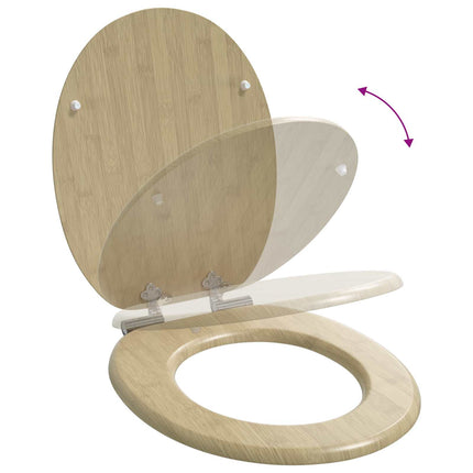 Blødt lukket toiletbræt Lys Bambusfarve 44 x 38 cm MDF plade