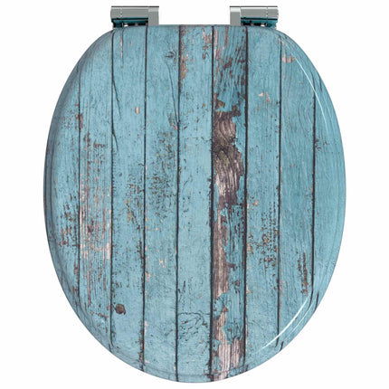 Blødt lukket toiletbræt Blå 44 x 38 cm MDF plade