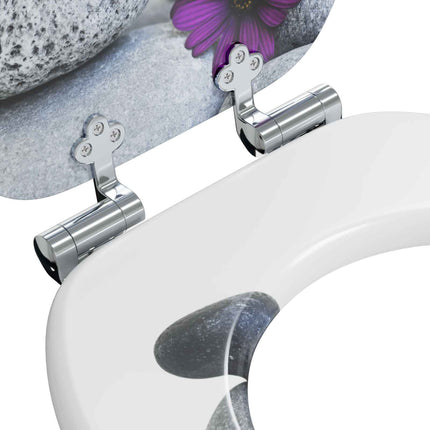 Blødt lukket toiletbræt Grå 44 x 38 cm MDF plade
