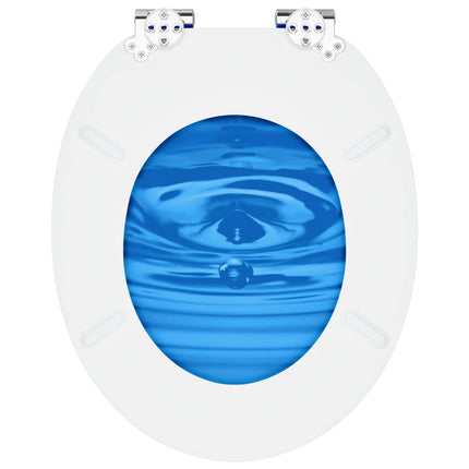 Blødt lukket toiletbræt Blå Dråbe 44 x 38 cm MDF plade