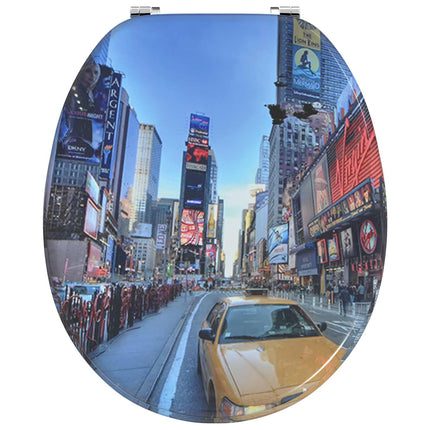 Blødt lukket toiletbræt Flerfarvet 44 x 38 cm MDF plade