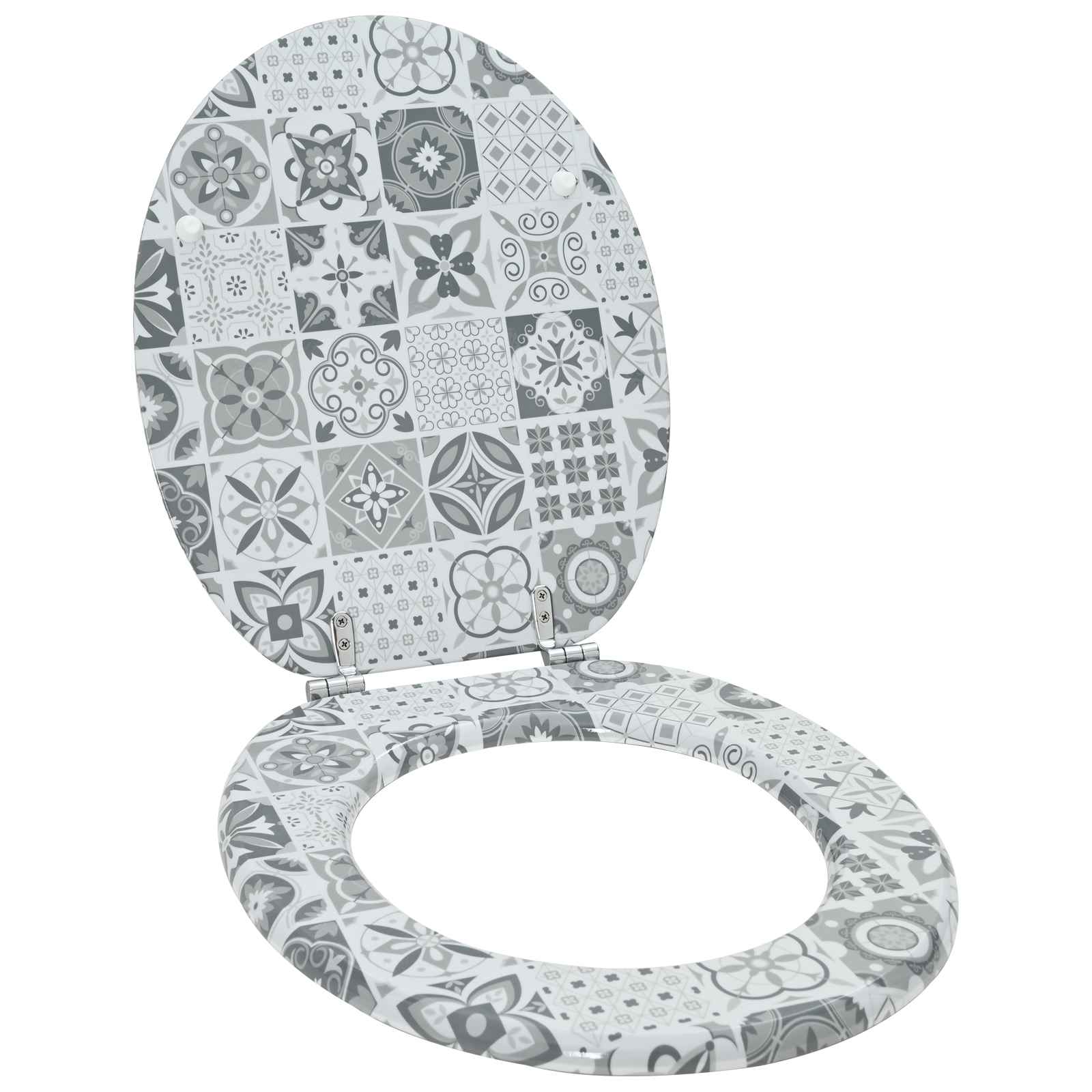 Blødt lukket toiletbræt Grå 44 x 38 cm MDF plade