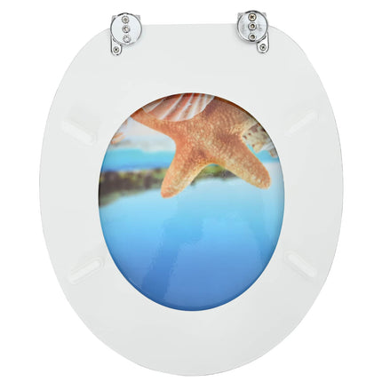 Blødt lukket toiletbræt Lys blå 44 x 38 cm MDF plade