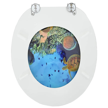 Blødt lukket toiletbræt Dybt Havblå 44 x 38 cm MDF plade