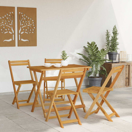 Foldbare Havestole 4 pcs Naturfarvet 40 x 53 x 80 cm
