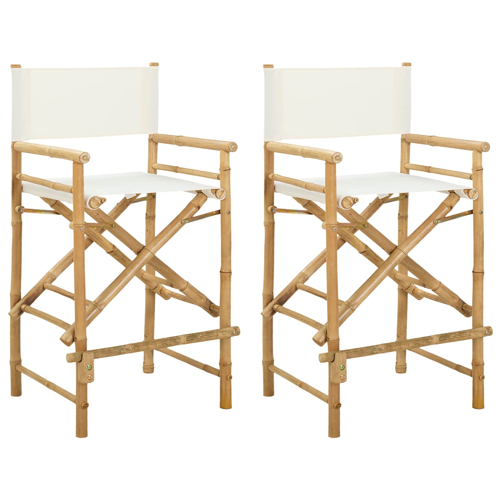 Folding Directors Stol 2 pcs Naturfarvet Bambus