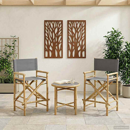 Folding Directors Stol 2 stk. Naturfarvet Bambus