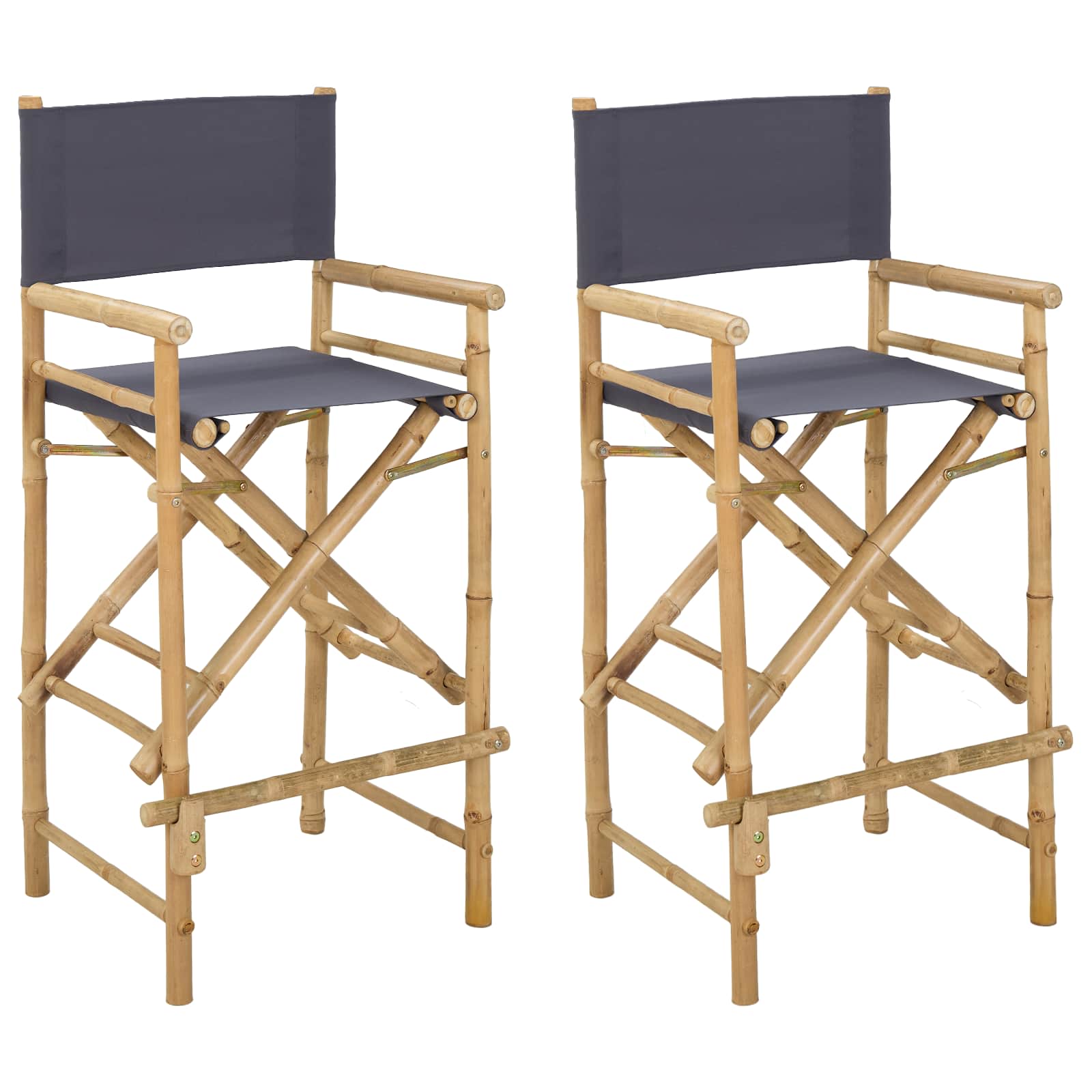 Folding Directors Stol 2 pcs Naturfarvet Bambus