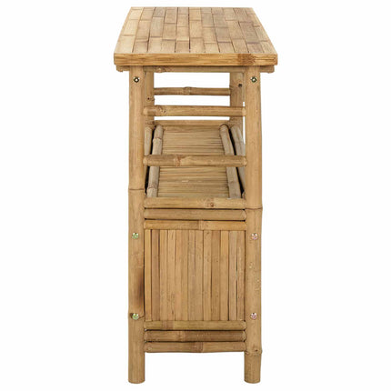 Konsolbord med hylde Naturfarvet 110 x 35 x 75 cm Bambus