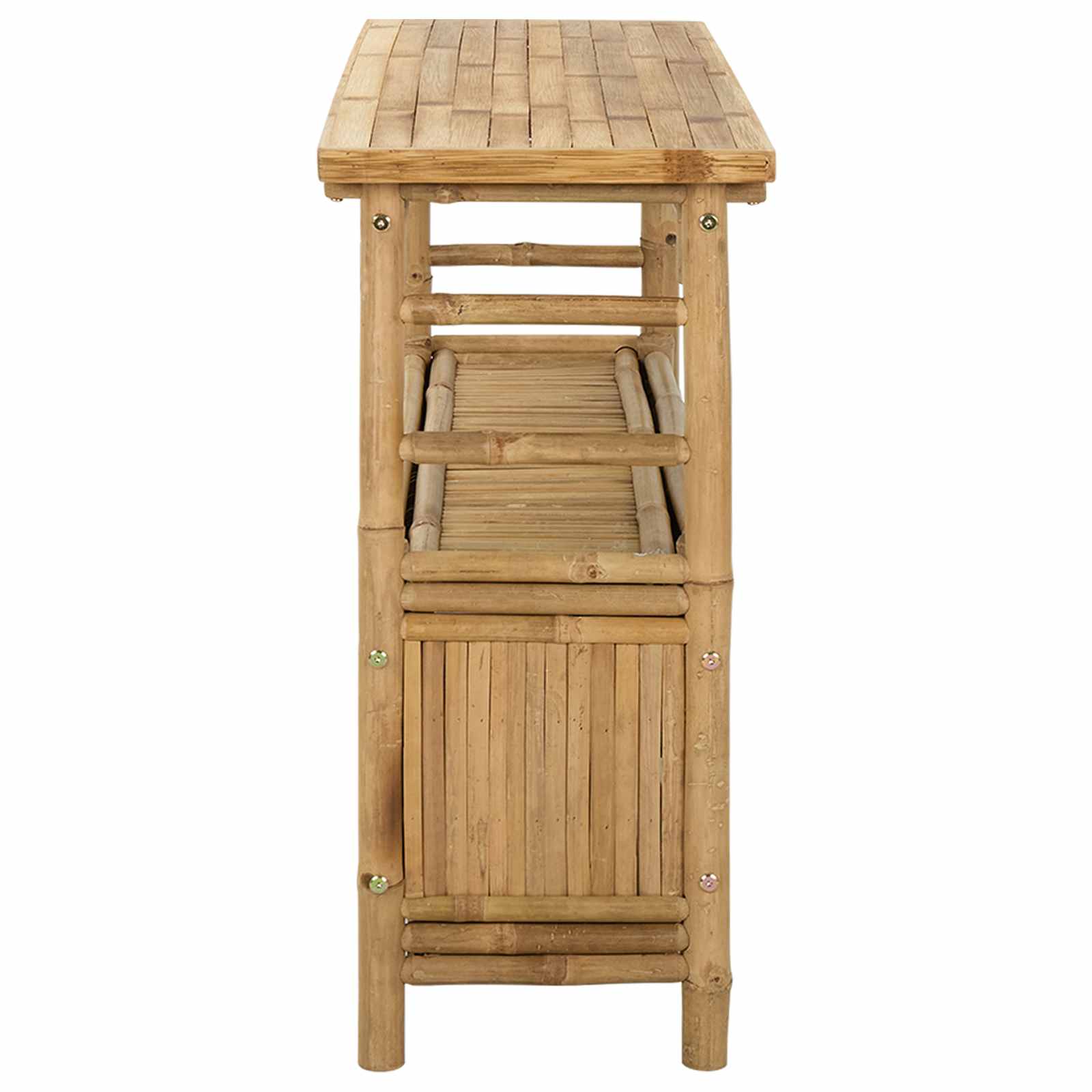 Konsolbord med hylde Naturfarvet 110 x 35 x 75 cm Bambus