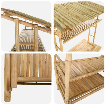 Udendørs barbord Naturfarvet 110 x 50 x 210 cm Bambus
