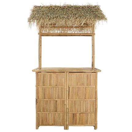 Udendørs barbord Naturfarvet 115 x 95 x 215 cm Bambus