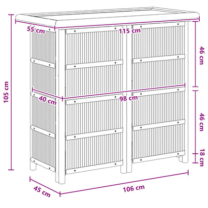 Udendørs barbord Naturfarvet 115 x 55 x 105 cm Bambus