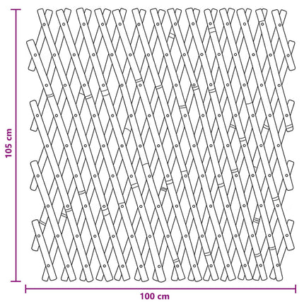 Udvidelig espalierhegn 2 stk. 100 x 105 cm Bambus Lys Brun