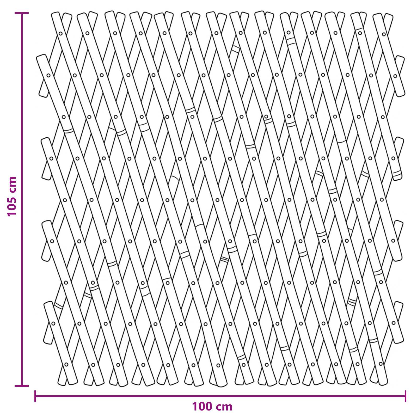 Udvidelig espalierhegn 2 pcs Lys Brun 100 x 105 cm Bambus