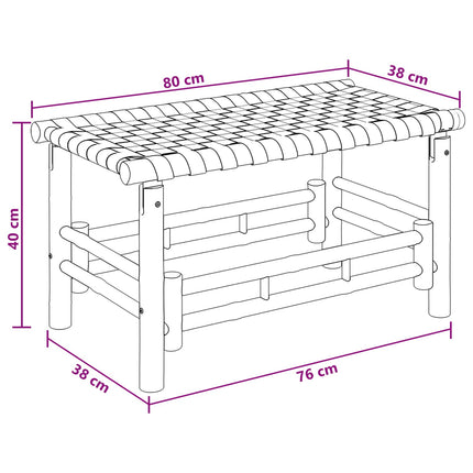 Havebænk 80 x 38 x 40 cm Bambus Naturfarvet Rektangulær