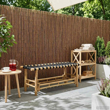 Havebænk 110 x 38 x 40 cm Bambus Naturfarvet Rektangulær