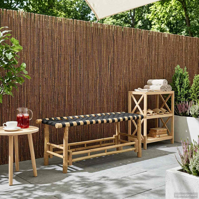 Havebænk 110 x 38 x 40 cm Bambus Naturfarvet Rektangulær