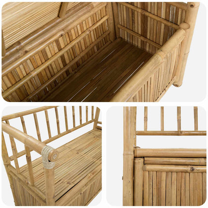Have opbevaringsbænk 110 x 47 x 80 cm Bambus Naturfarvet