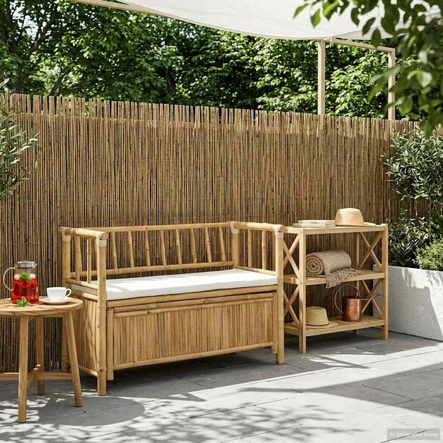 Have opbevaringsbænk 110 x 47 x 80 cm Bambus Naturfarvet