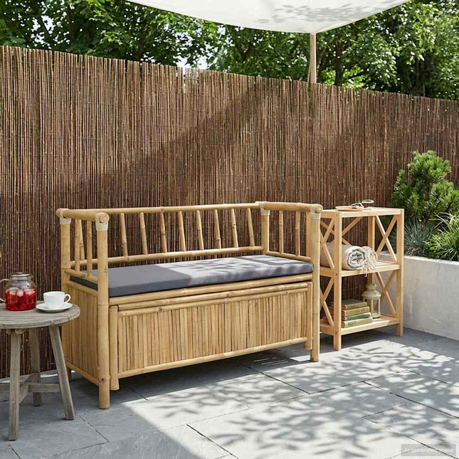 Have opbevaringsbænk 110 x 47 x 80 cm Bambus Naturfarvet
