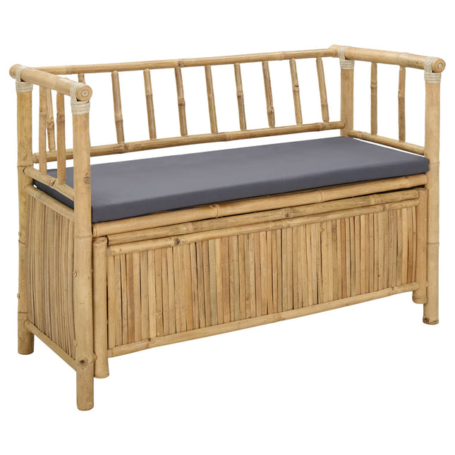 Have opbevaringsbænk 110 x 47 x 80 cm Bambus Naturfarvet