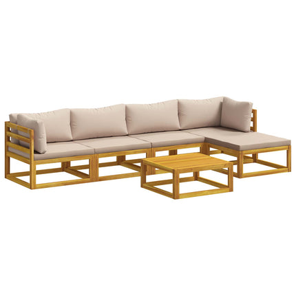 Sofa Sæt 6 stk. Naturfarvet Massivt Akacietræ