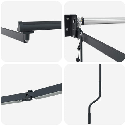 Elektrisk Utrækkelig Markiseramme Antracit 2,5 x 2 m Aluminium