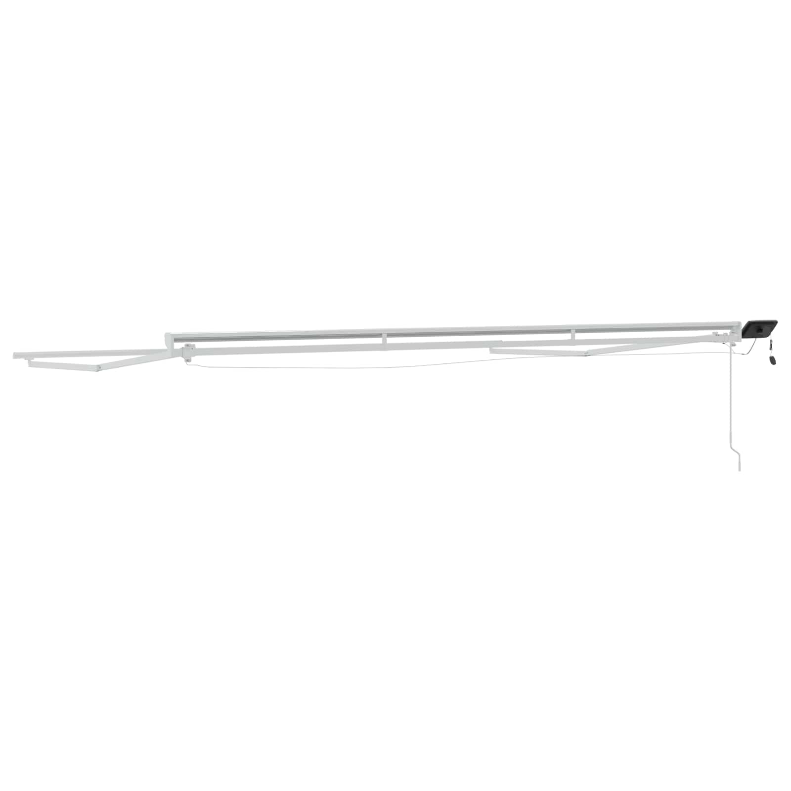 Manuel markise-ramme med LED-lys Hvid 4,5 × 3 m Aluminium