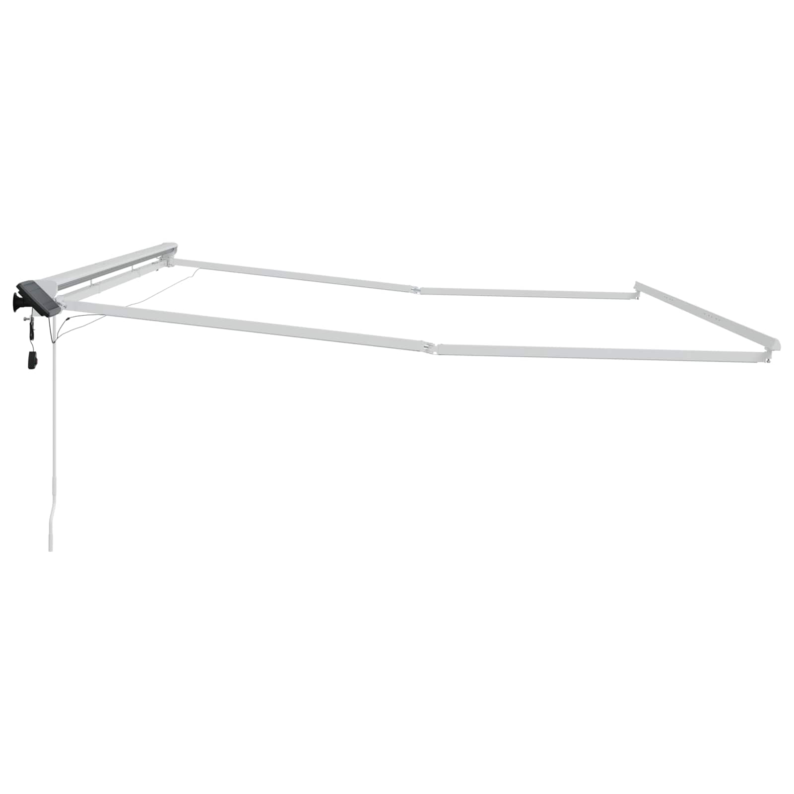 Manuel markise-ramme med LED-lys Hvid 4,5 × 3 m Aluminium