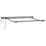 Manuel markise-ramme med LED-lys Antracit 3 x 2 m Aluminium