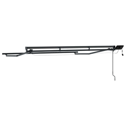 Manuel markise-ramme med LED-lys Antracit 3 x 2 m Aluminium