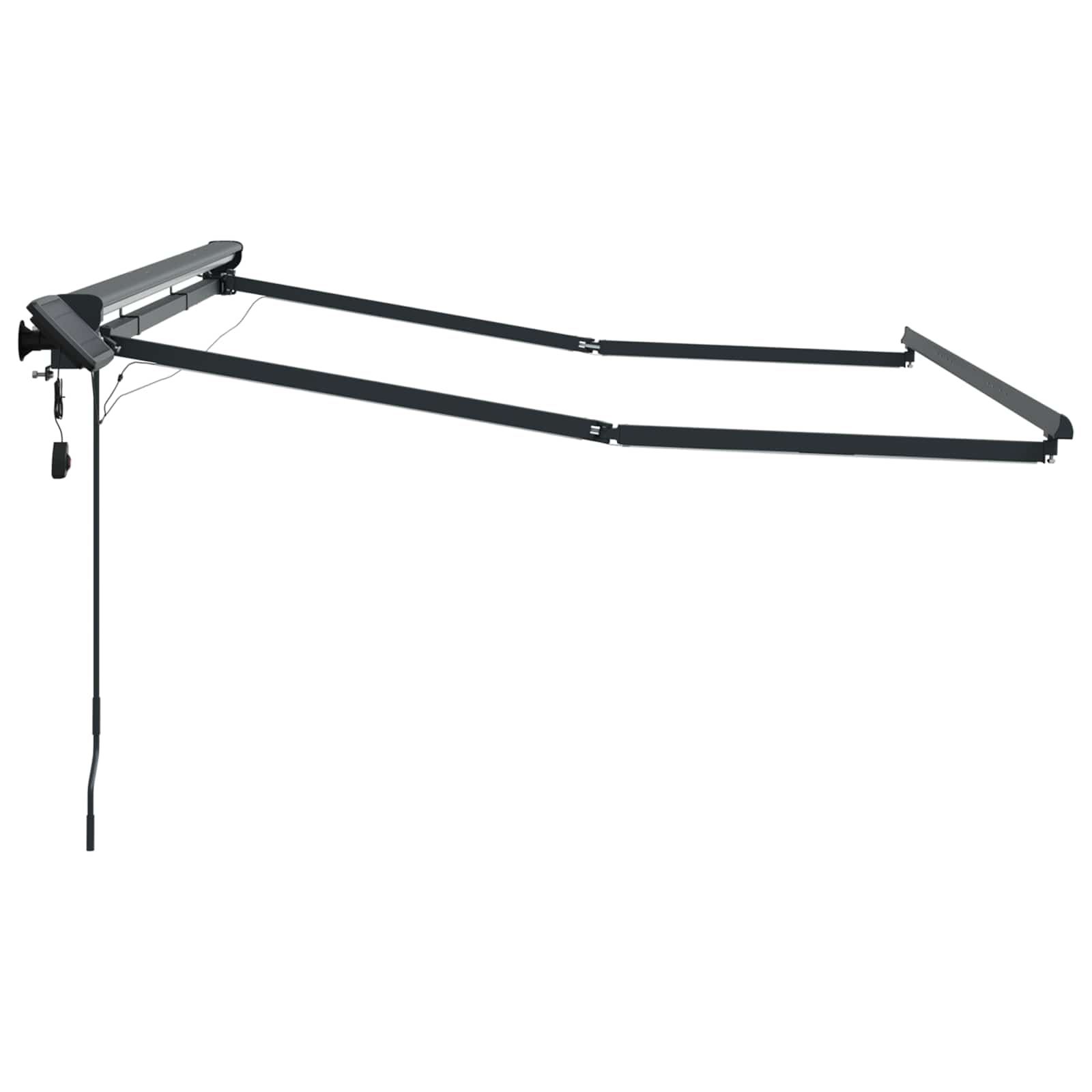 Manuel markise-ramme med LED-lys Antracit 3 x 2 m Aluminium