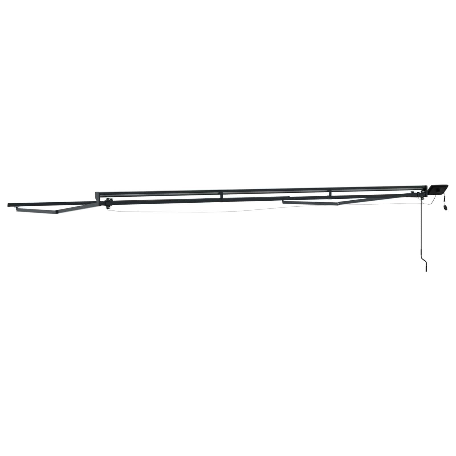 Manuel markise-ramme med LED-lys Antracit 4 × 3,5 m Aluminium