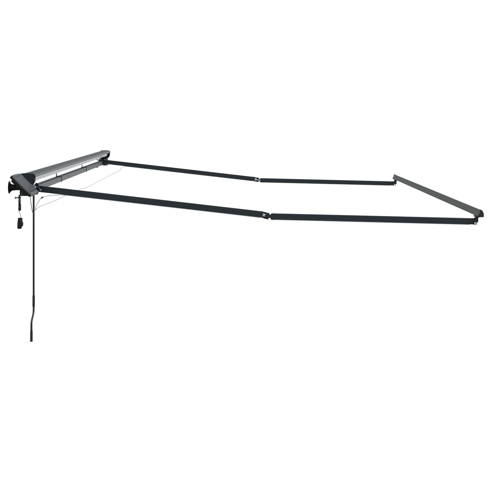 Manuel markise-ramme med LED-lys Antracit 4,5 × 3 m Aluminium