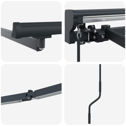 Manuel markise-ramme med LED-lys Antracit 4,5 × 3,5 m Aluminium